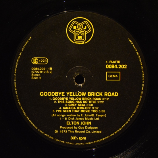 Elton John ‎- Goodbye Yellow Brick Road 0084.202 2 LP Album, reissue